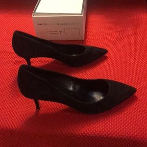 White House black market Black suede kitten heels